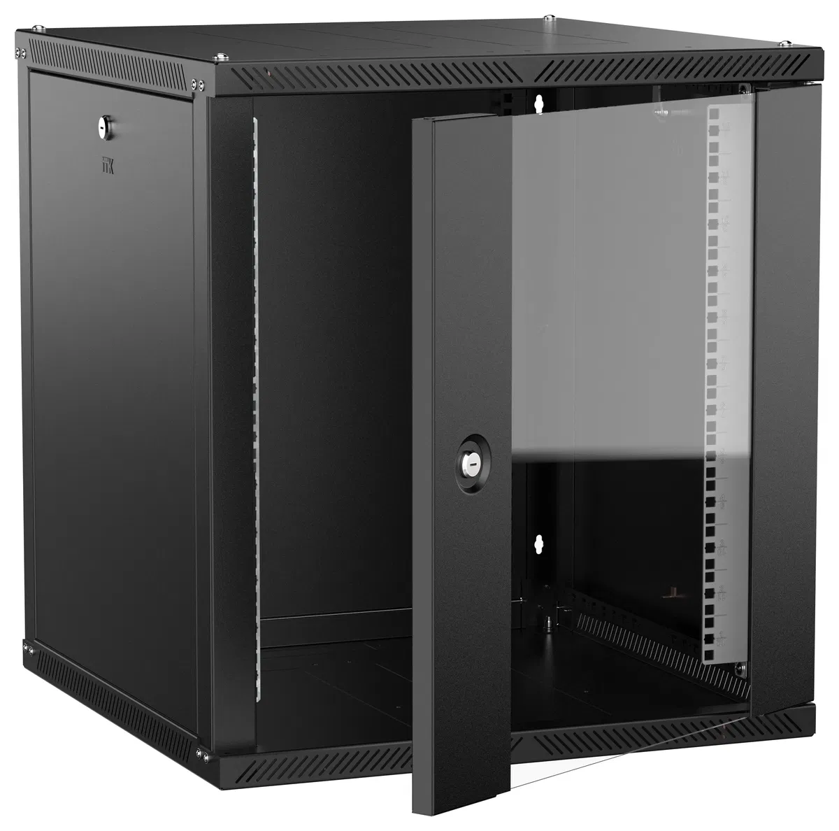 ITK LINEA W Шкаф настенный 12U 600х600мм дверь стекло черный 2.0 LWR5-12U66-GF-2