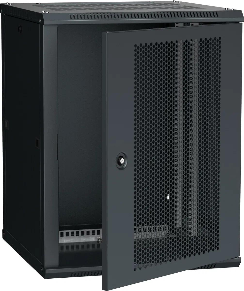 ITK Шкаф LINEA W 12U 600х600мм дверь перфорированная черный RAL9005 LWR5-12U66-PF