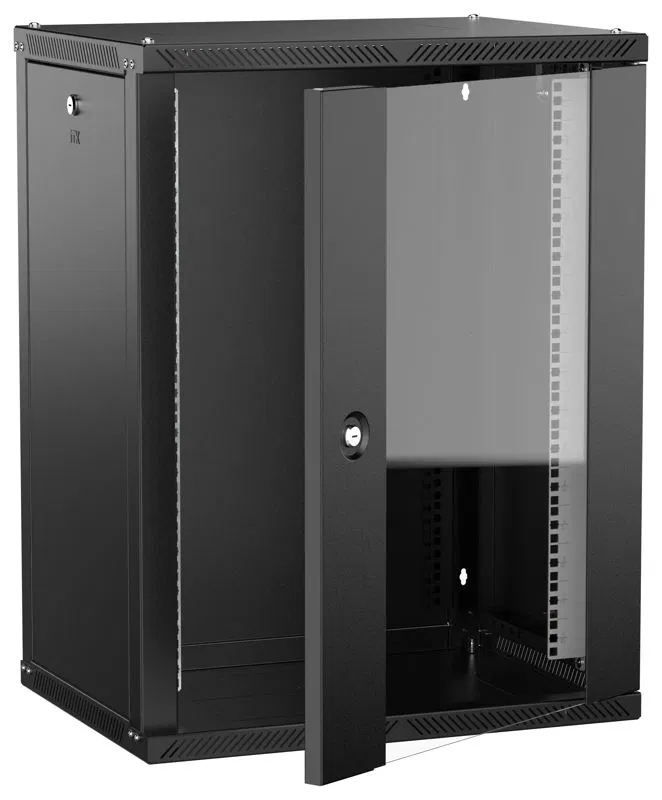 Шкаф LINEA W 15U 600х450мм дверь стекл. черн. 2.0 ITK LWR5-15U64-GF-2