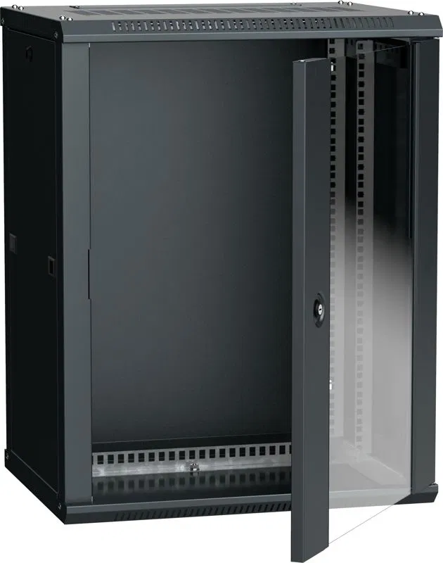Шкаф 19дюйм LINEA W 15U 600х450мм настен. стекл. дверь RAL9005 ITK LWR5-15U64-GF
