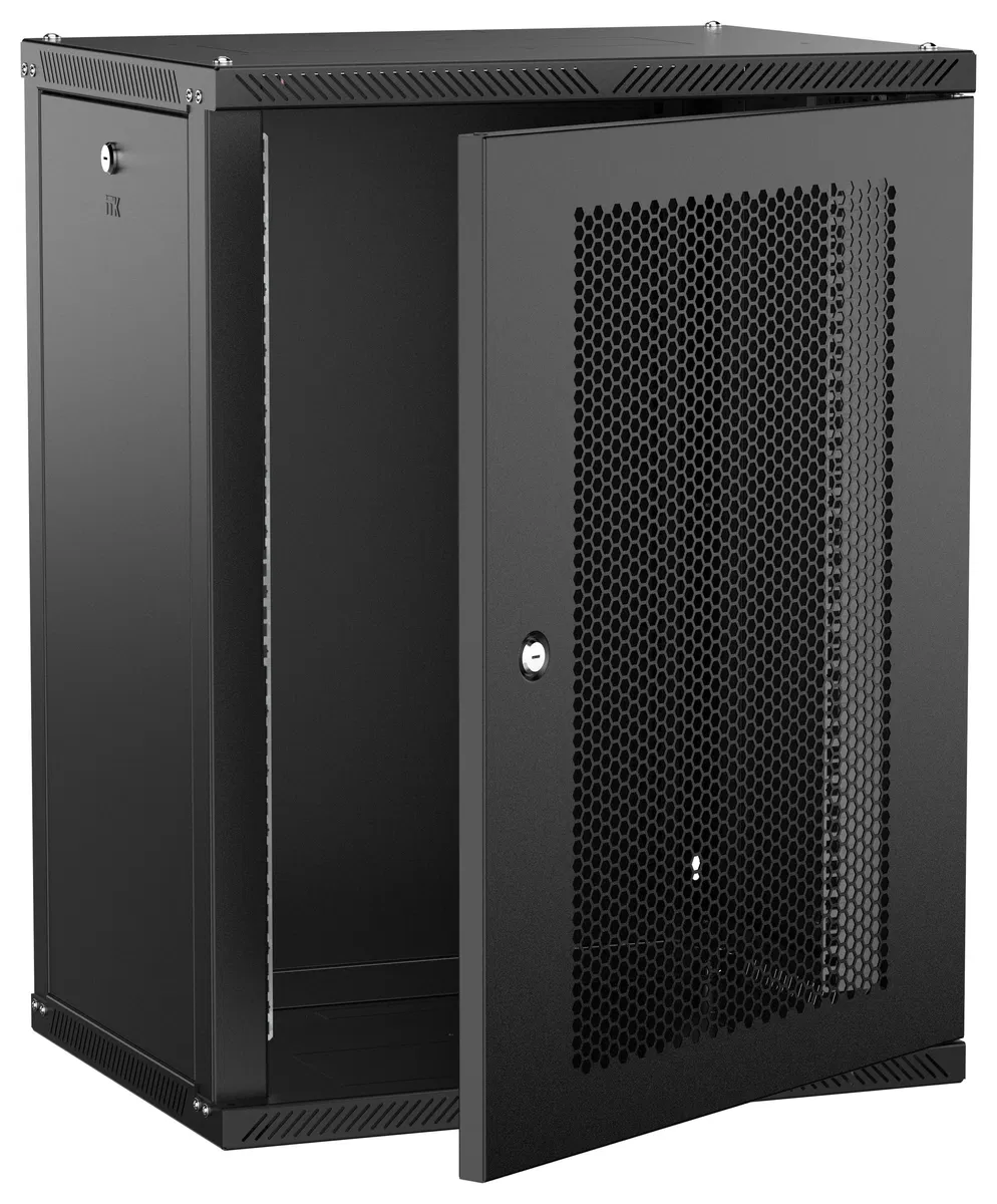 ITK LINEA W Шкаф настенный 15U 600х450мм дверь перфорированная черный 2.0 LWR5-15U64-PF-2
