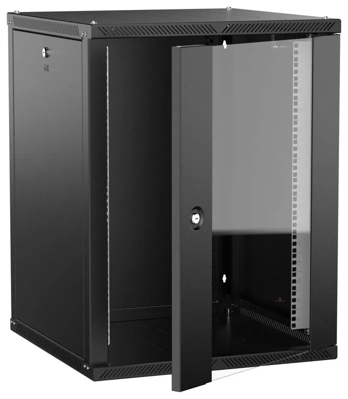 Шкаф LINEA W 15U 600х600мм дверь стекл. черн. 2.0 ITK LWR5-15U66-GF-2