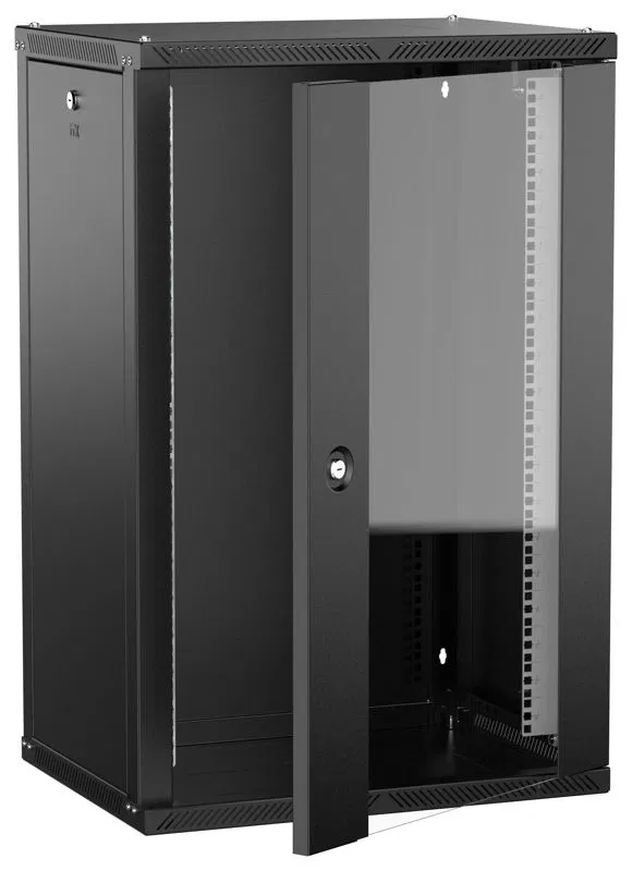 Шкаф LINEA W 18U 600х450мм дверь стекл. черн. 2.0 ITK LWR5-18U64-GF-2