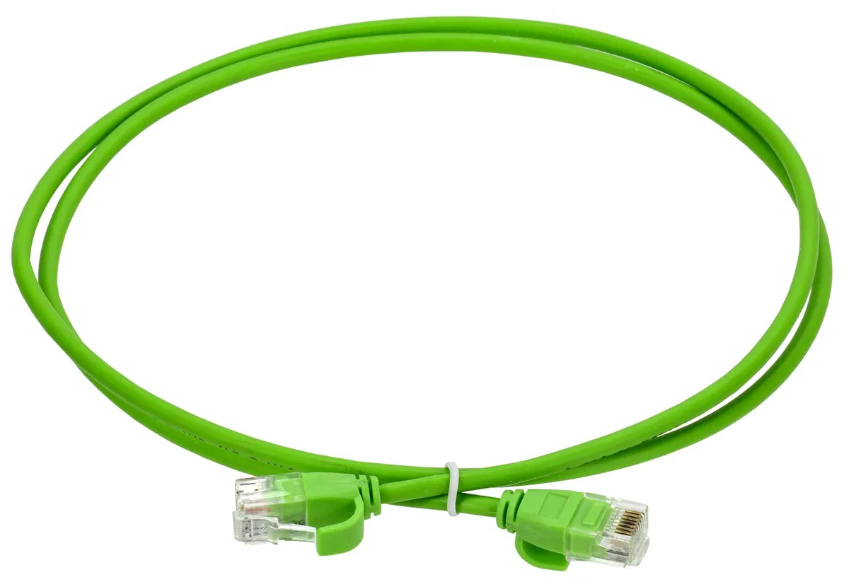 ITK 跳线 Cat.6 UTP LSZH 2m slim 带舌片帽 绿色 PC02-C06UL-2M-SL-WT