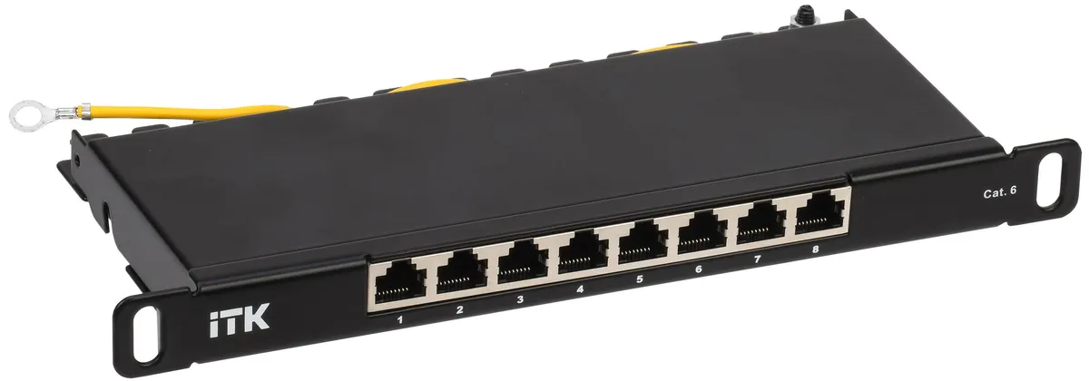 ITK 0,5U патч-панель кат.6 STP 8 портов 10" (Dual IDC)