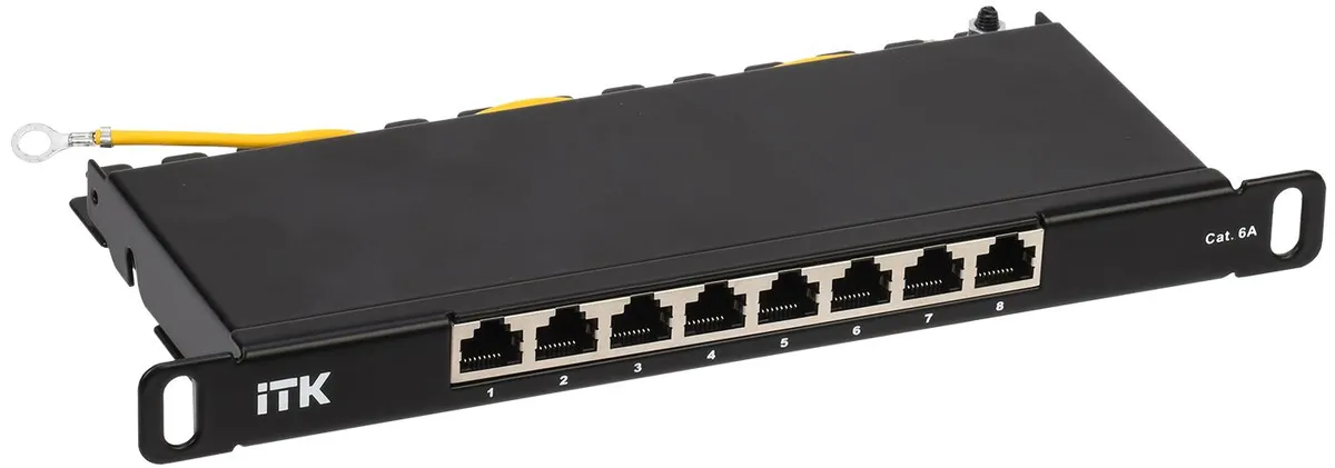 ITK 0,5U патч-панель кат.6A STP 8 портов 10" (Dual IDC)