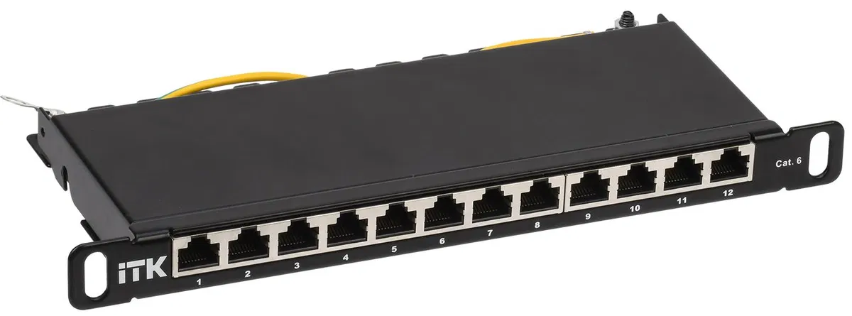 ITK 0,5U патч-панель кат.6 STP 12 портов 10" (Dual IDC) PP12-D05UC06S-D05-10