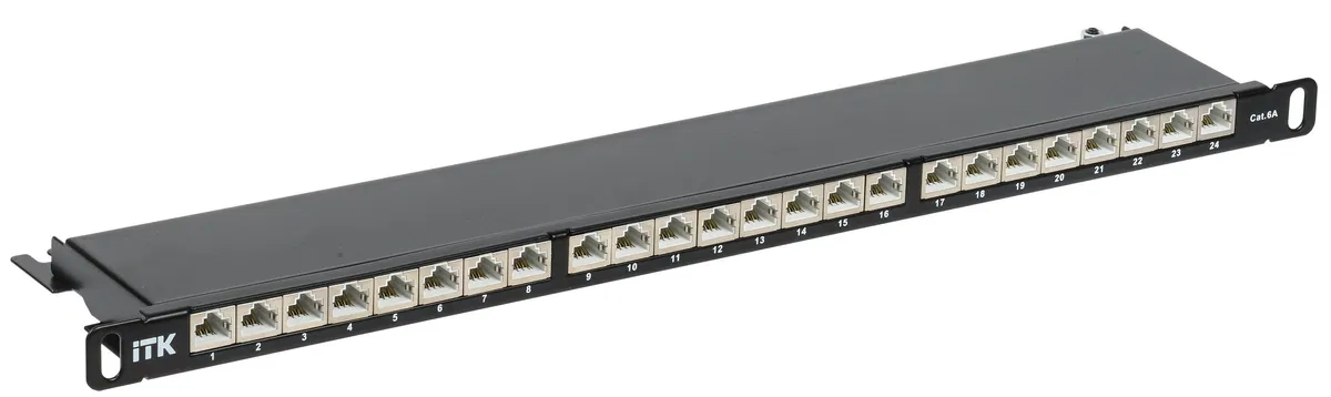 ITK 0.5U patch panel cat.6A STP 24 ports shielded (Dual IDC) high density PP24-D05UC6AS-D05H