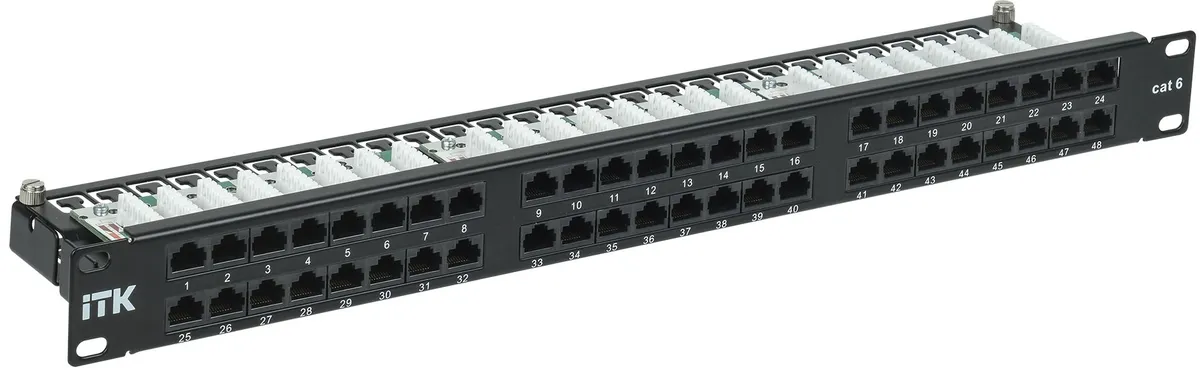 1U патч-панель кат. 6 UTP 48 портов Dual IDC высокой плотности