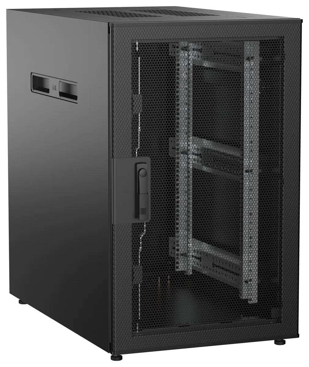ITK UNITBOX N Шкаф сетевой 19" напольный 18U 600х1000мм перфорированная передняя дверь черный UBN05-18U61-P