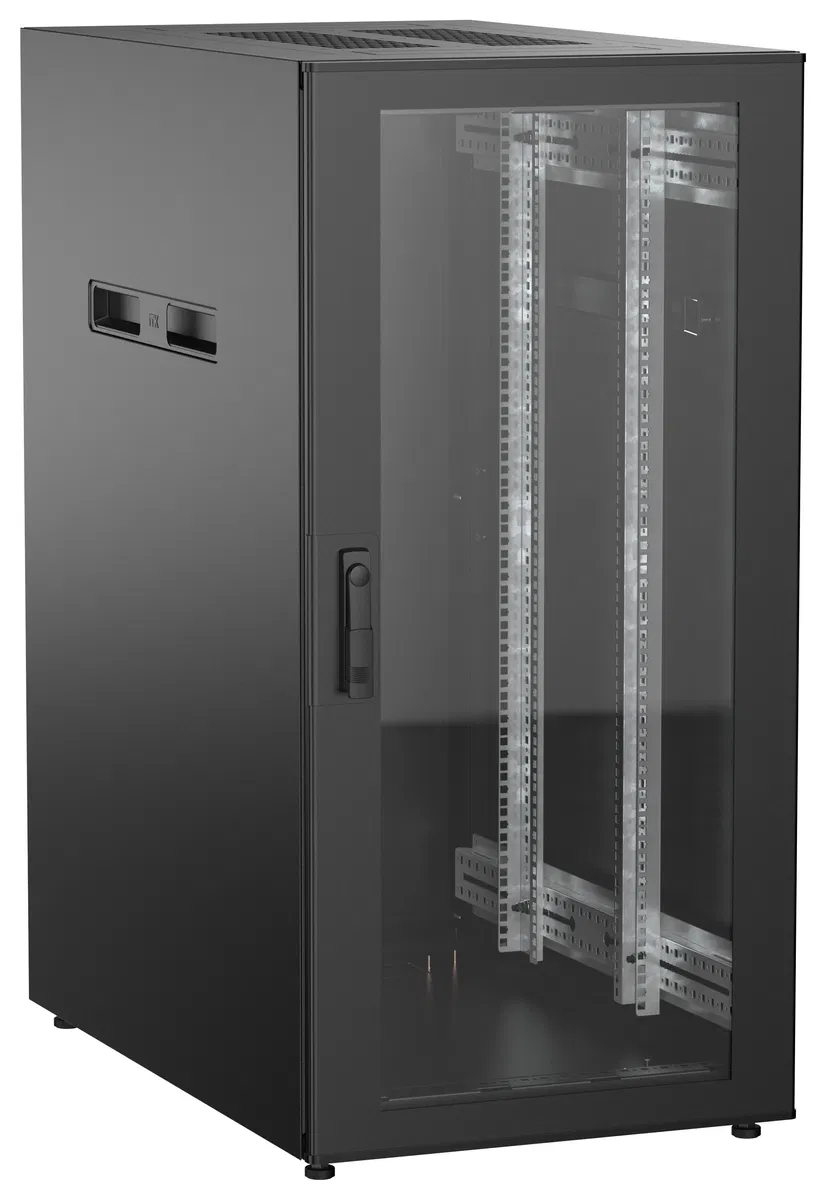 ITK UNITBOX N Шкаф сетевой 19" напольный 24U 600х1000мм стеклянная передняя дверь черный UBN05-24U61-G