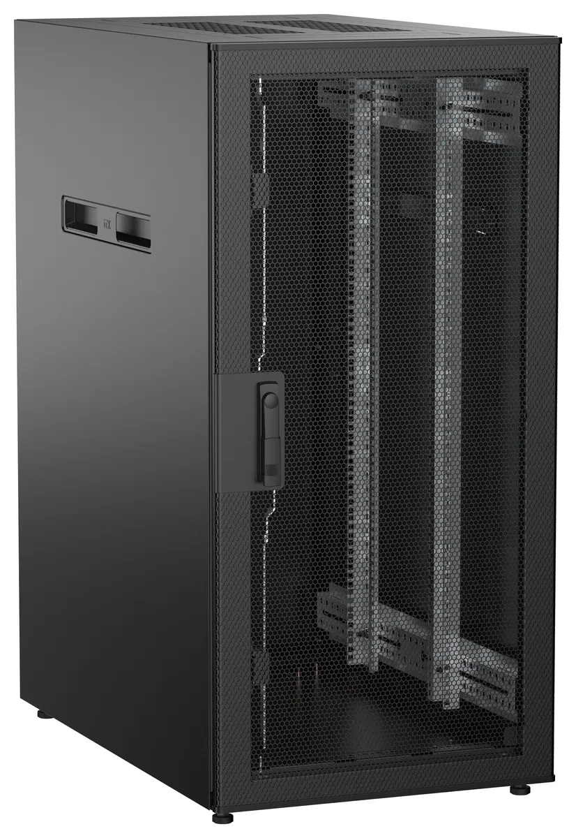 ITK UNITBOX N Шкаф сетевой 19" напольный 24U 600х1000мм перфорированная передняя дверь черный UBN05-24U61-P