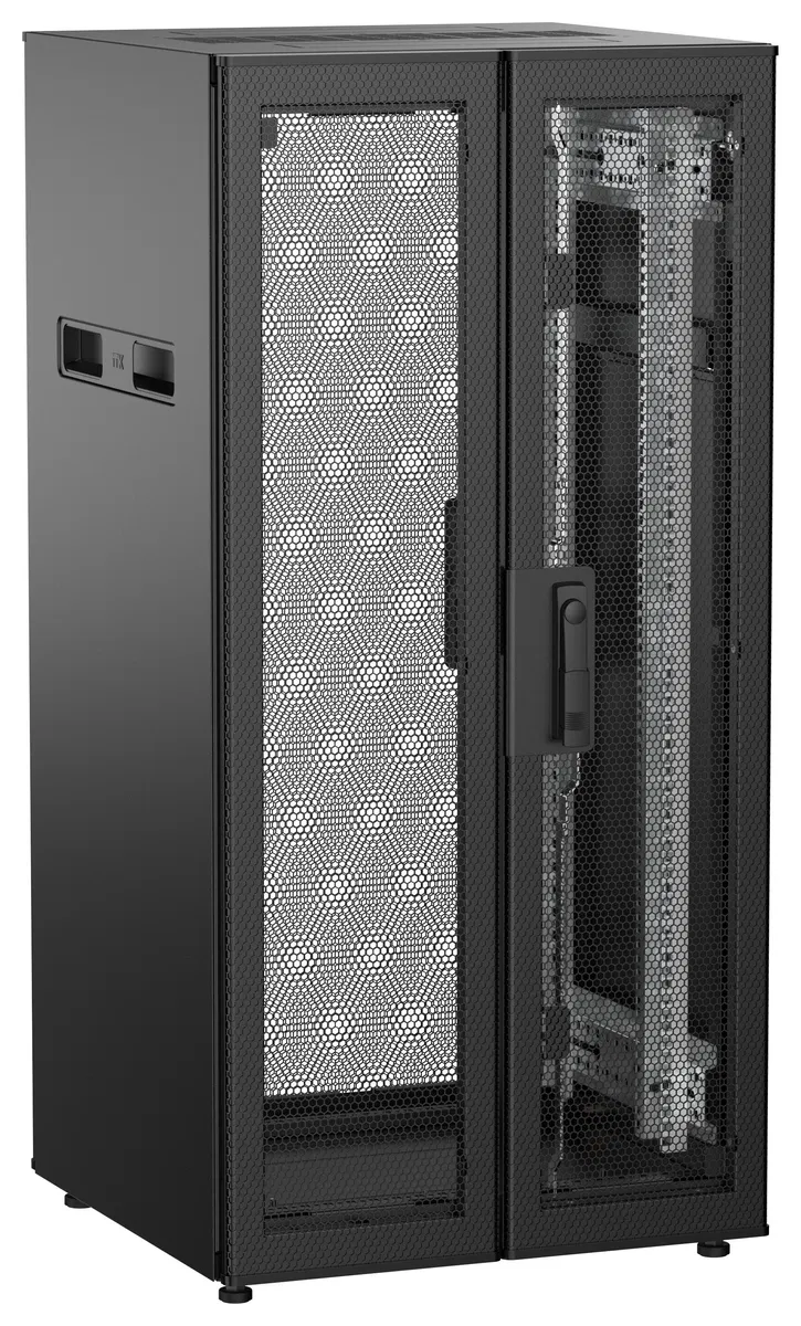 ITK UNITBOX N Шкаф сетевой 19" напольный 24U 600х600мм двери перфорированная металлическая двустворчатая перфорированная черный UBN05-24U66-2PP