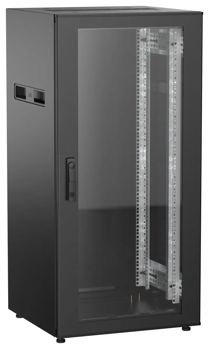 ITK UNITBOX N Шкаф сетевой 19" напольный 24U 600х600мм стеклянная передняя дверь черный UBN05-24U66-G