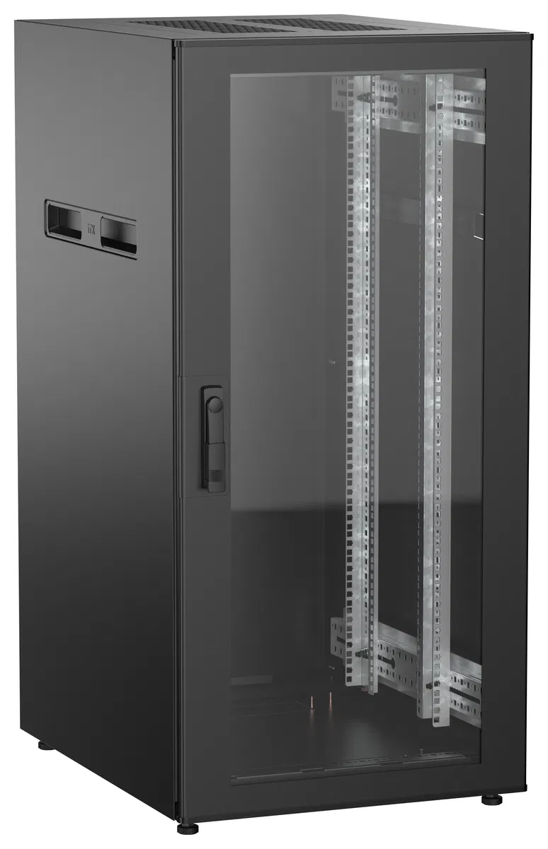 ITK UNITBOX N Шкаф сетевой 19" напольный 24U 600х800мм стеклянная передняя дверь черный UBN05-24U68-G