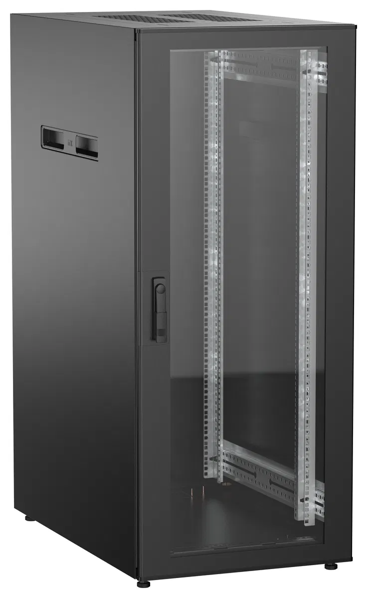ITK UNITBOX N Шкаф сетевой 19" напольный 28U 600х1000мм стеклянная передняя дверь черный UBN05-28U61-G