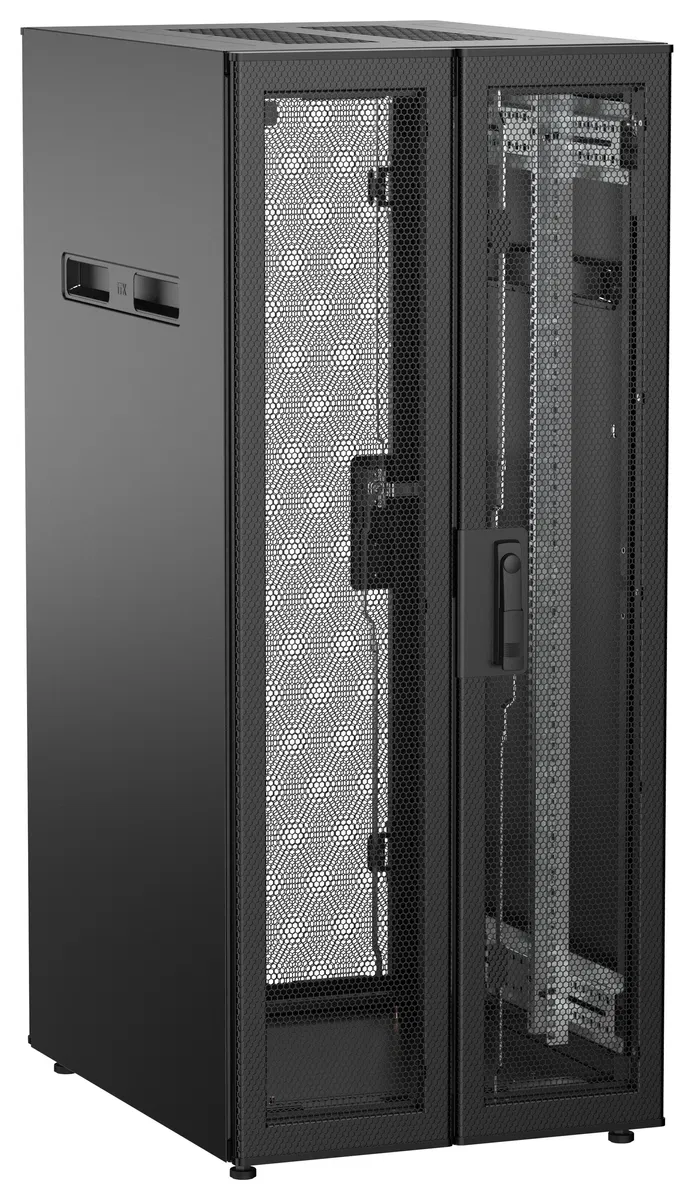 ITK UNITBOX N Шкаф сетевой 19" напольный 28U 600х800мм двери перфорированная металлическая двустворчатая перфорированная черный UBN05-28U68-2PP
