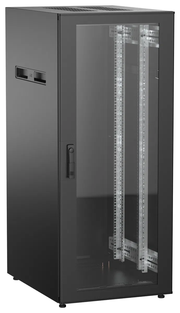 ITK UNITBOX N Шкаф сетевой 19" напольный 28U 600х800мм стеклянная передняя дверь черный UBN05-28U68-G