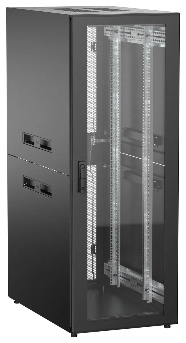 ITK UNITBOX N Шкаф сетевой 19" напольный 33U 600х1000мм стеклянная передняя дверь задняя перфорированная черный UBN05-33U61-GP