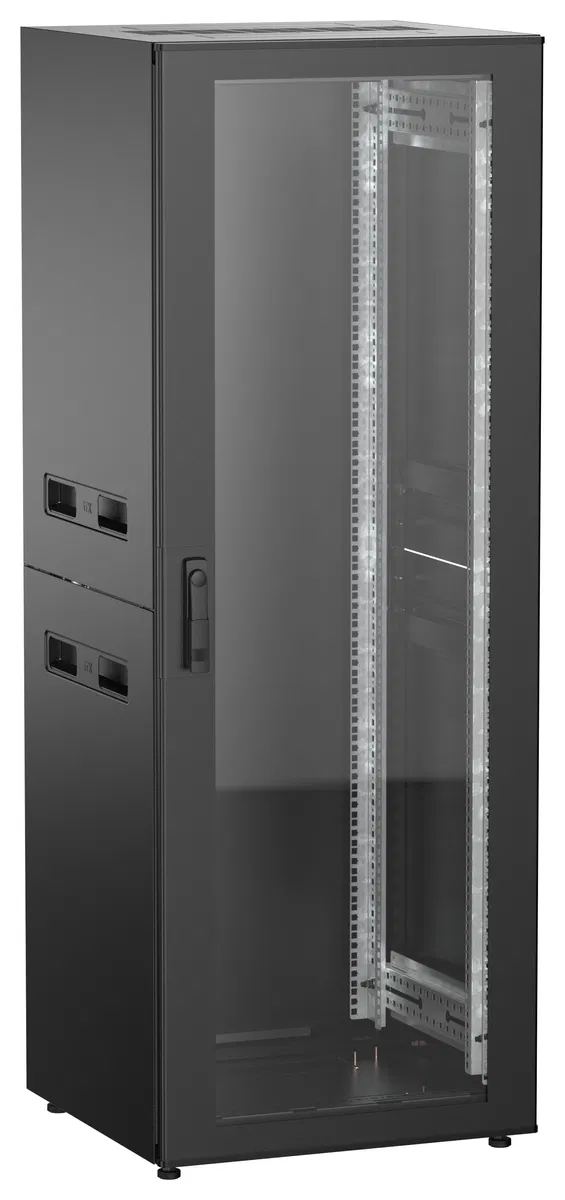 ITK UNITBOX N Шкаф сетевой 19" напольный 33U 600х600мм стеклянная передняя дверь черный UBN05-33U66-G
