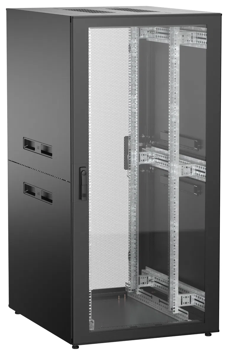 ITK UNITBOX N Шкаф сетевой 19" напольный 33U 800х1000мм стеклянная передняя дверь задняя перфорированная черный UBN05-33U81-GP