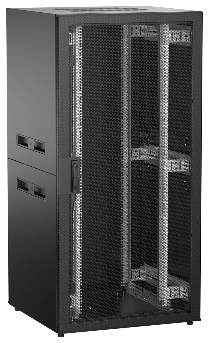 ITK UNITBOX N Шкаф сетевой 19" напольный 33U 800х800мм перфорированная передняя дверь задняя металлическая черный UBN05-33U88-PM