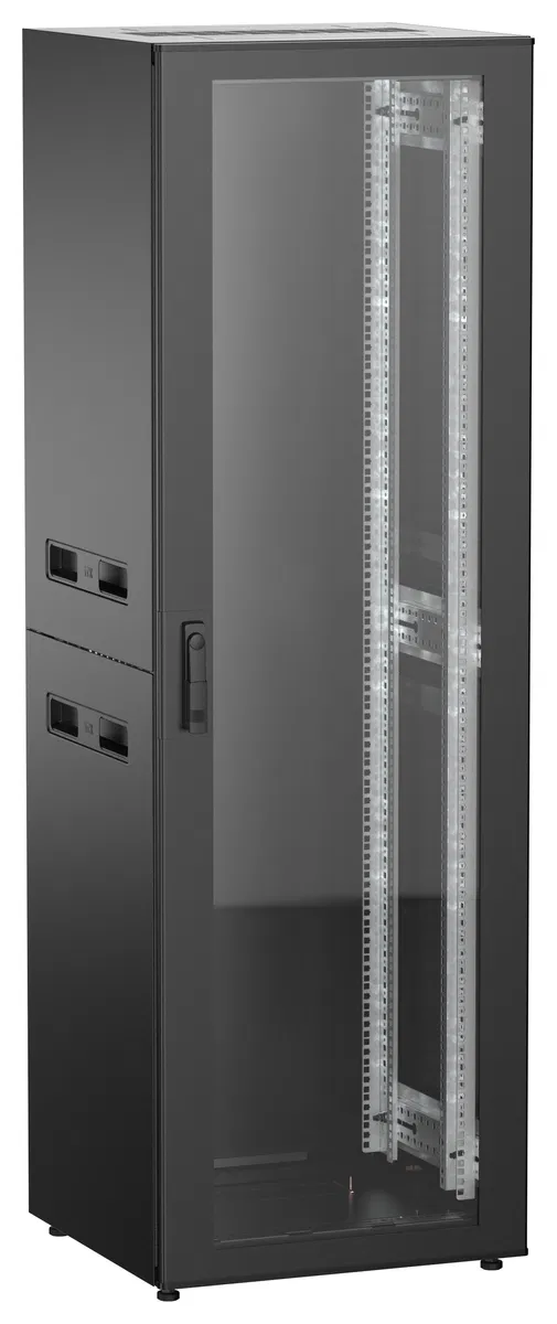 ITK UNITBOX N Шкаф сетевой 19" напольный 38U 600х600мм стеклянная передняя дверь черный UBN05-38U66-G