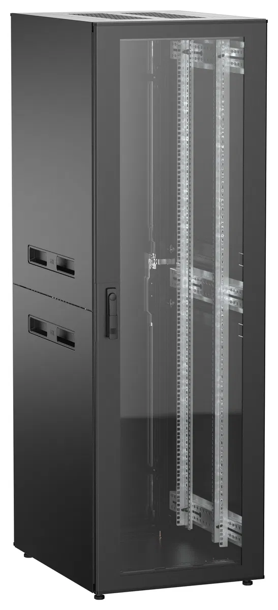 ITK UNITBOX N Шкаф сетевой 19" напольный 38U 600х800мм стеклянная передняя дверь задняя металлическая черный UBN05-38U68-GM