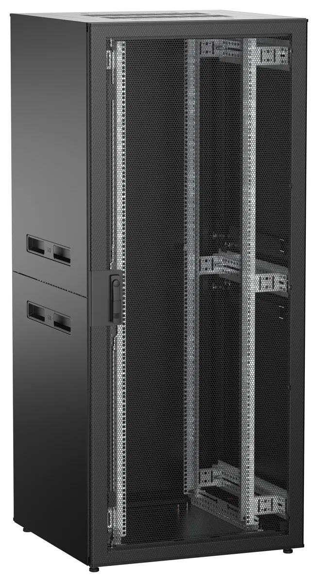 ITK UNITBOX N Шкаф сетевой 19" напольный 38U 800х800мм перфорированная передняя дверь задняя металлическая черный UBN05-38U88-PM