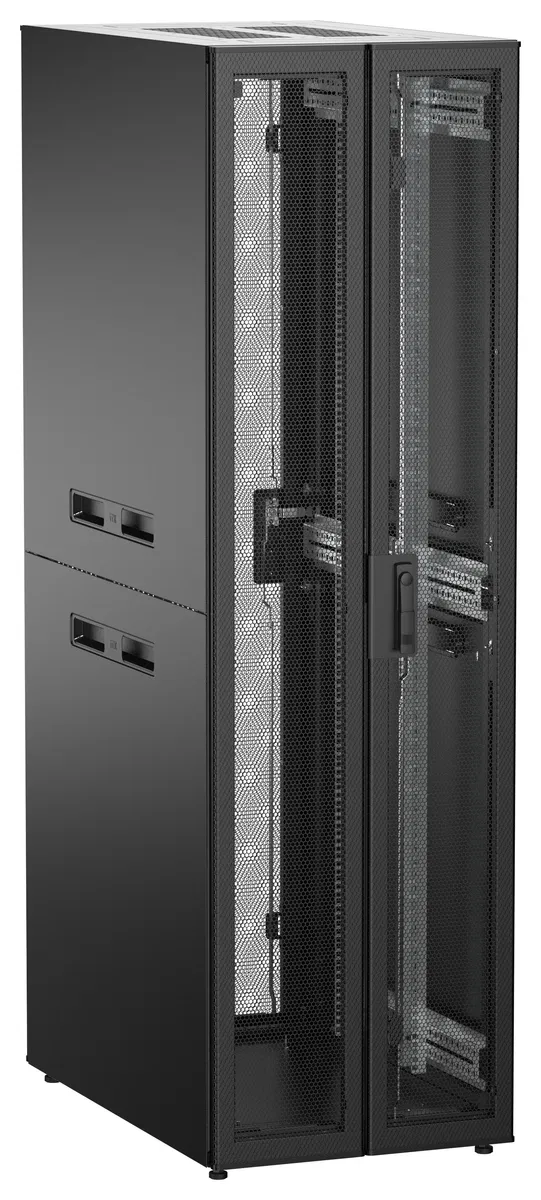 ITK UNITBOX N Шкаф сетевой 19" напольный 42U 600х1000мм двустворчатая перфорированная передняя дверь задняя перфорированная черный UBN05-42U61-2PP