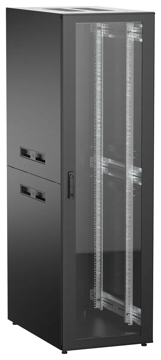 ITK UNITBOX N Шкаф сетевой 19" напольный 42U 600х1000мм стеклянная передняя дверь черный UBN05-42U61-G
