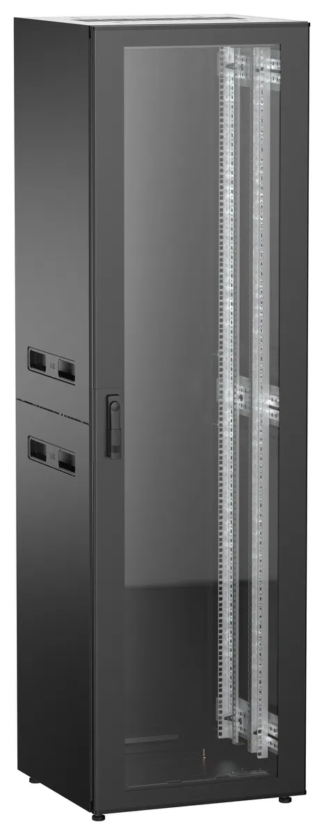 ITK UNITBOX N Шкаф сетевой 19" напольный 42U 600х600мм стеклянная передняя дверь черный UBN05-42U66-G