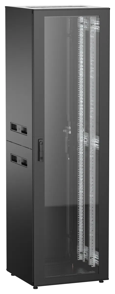 ITK UNITBOX N Шкаф сетевой 19" напольный 42U 600х600мм стеклянная передняя дверь задняя металлическая черный UBN05-42U66-GM
