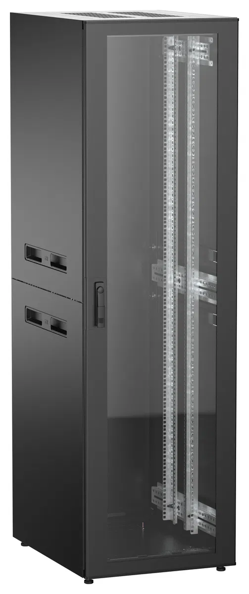 ITK UNITBOX N Шкаф сетевой 19" напольный 42U 600х800мм стеклянная передняя дверь черный UBN05-42U68-G