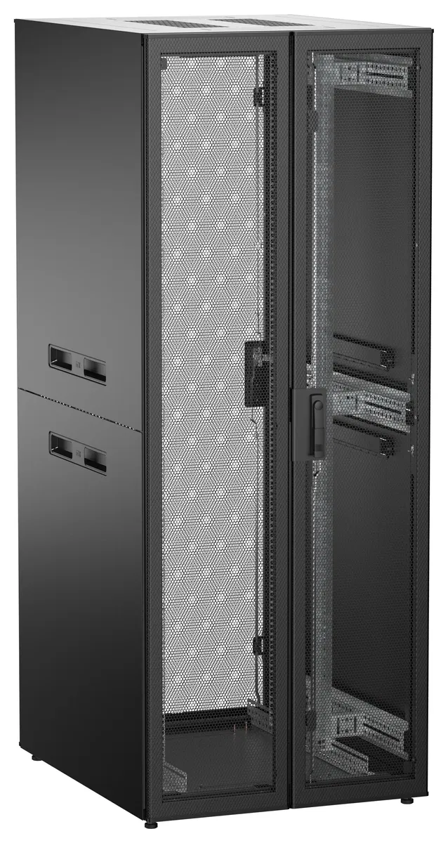 ITK UNITBOX N Шкаф сетевой 19" напольный 42U 800х1000мм двустворчатая перфорированная передняя дверь задняя перфорированная черный UBN05-42U81-2PP