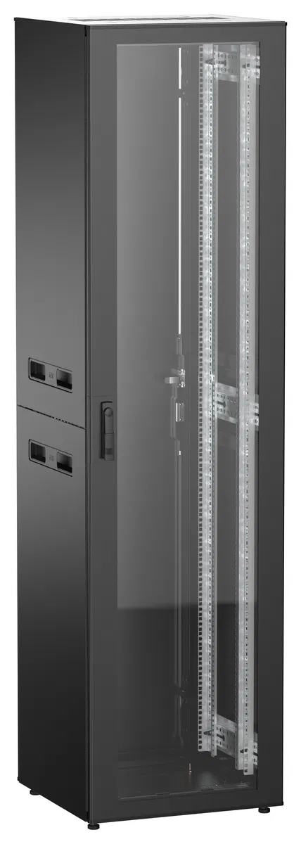ITK UNITBOX N Шкаф сетевой 19" напольный 47U 600х600мм стеклянная передняя дверь задняя металлическая черный UBN05-47U66-GM