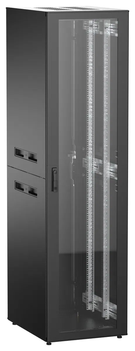 ITK UNITBOX N Шкаф сетевой 19" напольный 47U 600х800мм стеклянная передняя дверь задняя металлическая черный UBN05-47U68-GM