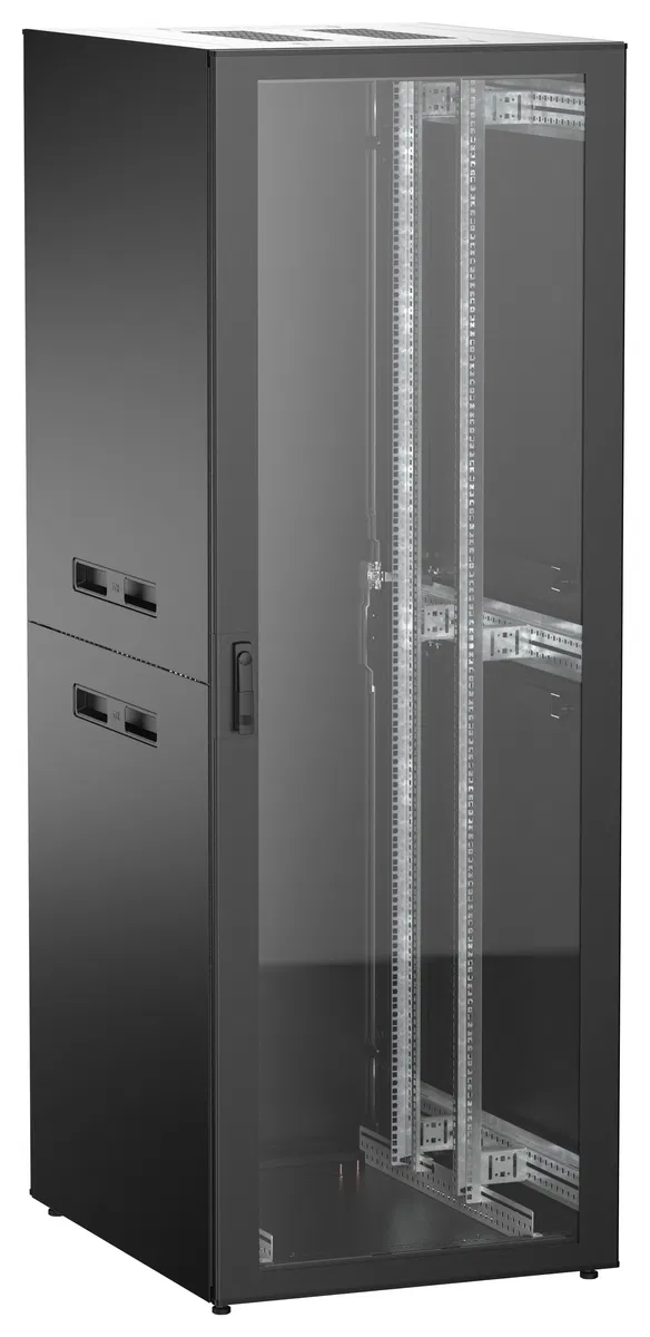 ITK UNITBOX N Шкаф сетевой 19" напольный 47U 800х1000мм стеклянная передняя дверь задняя металлическая черный UBN05-47U81-GM
