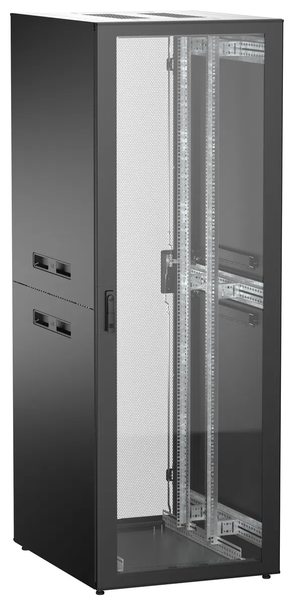 ITK UNITBOX N Шкаф сетевой 19" напольный 47U 800х1000мм стеклянная передняя дверь задняя перфорированная черный UBN05-47U81-GP