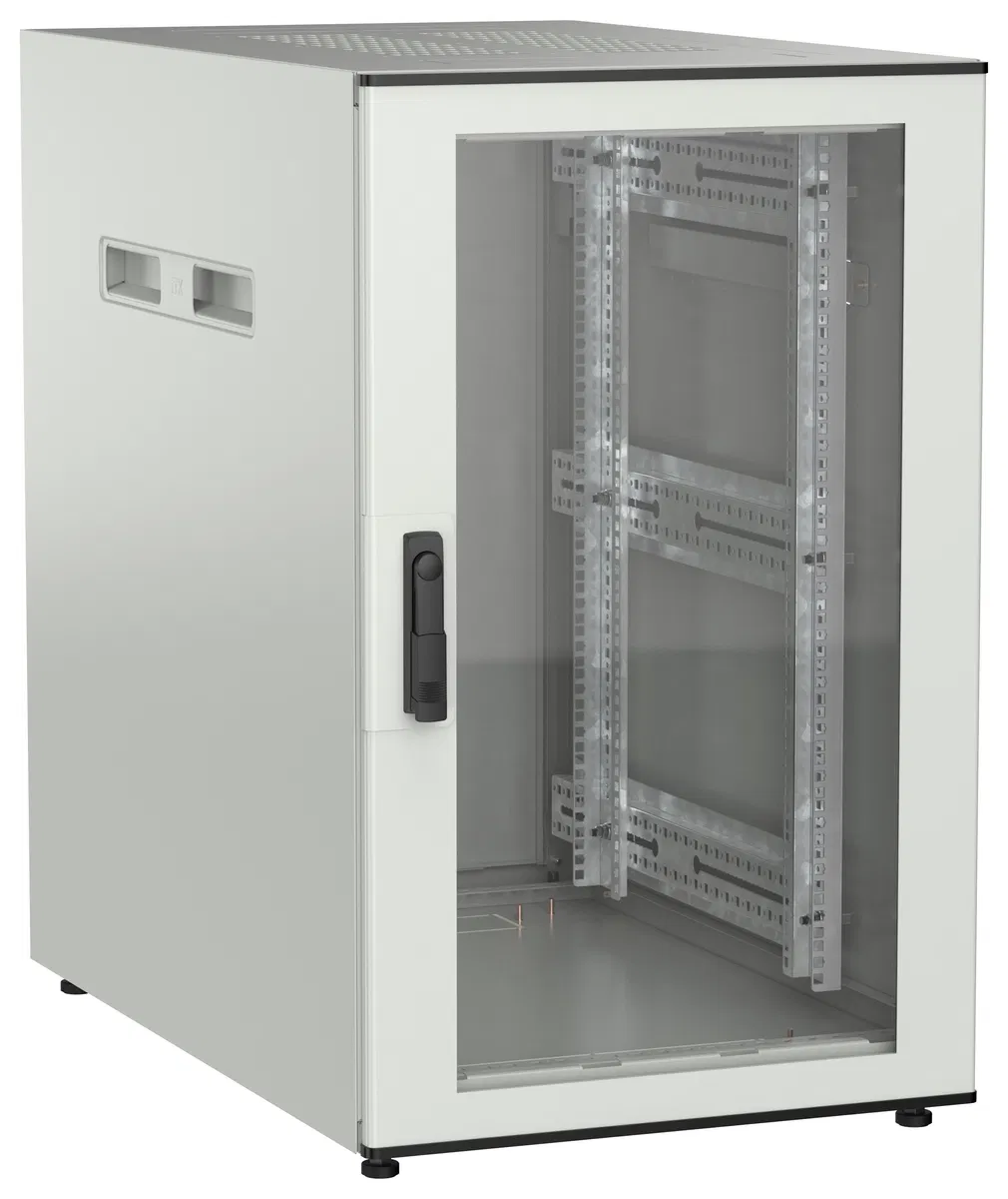 ITK UNITBOX N Шкаф сетевой 19" напольный 18U 600х1000мм стеклянная передняя дверь серый UBN35-18U61-G