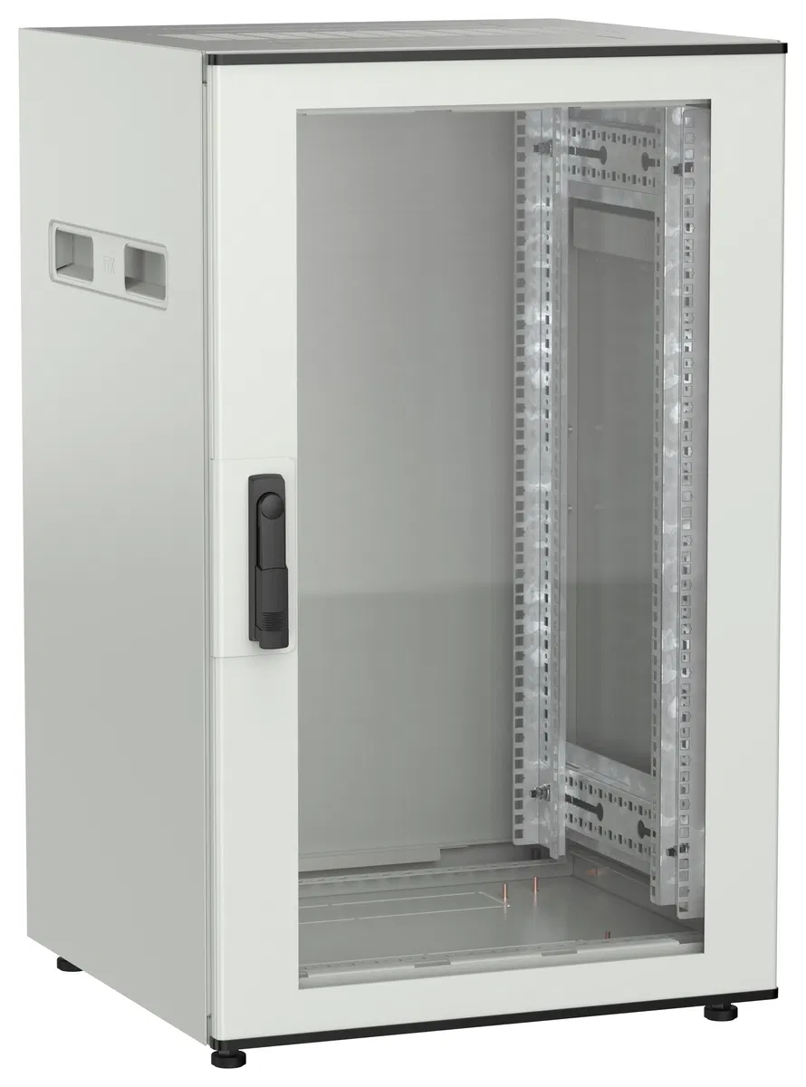 ITK UNITBOX N Шкаф сетевой 19" напольный 18U 600х600мм стеклянная передняя дверь серый UBN35-18U66-G