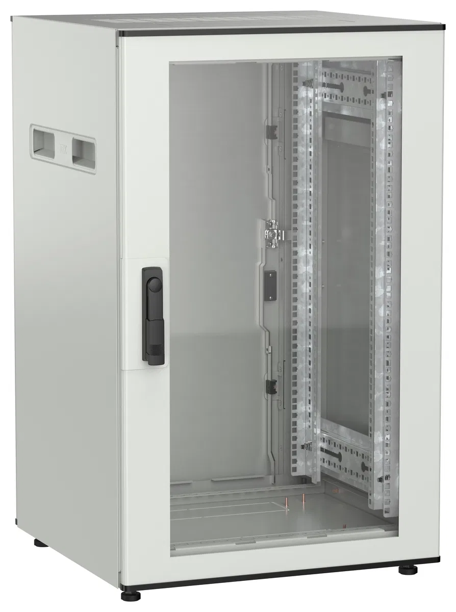 ITK UNITBOX N Шкаф сетевой 19" напольный 18U 600х600мм стеклянная передняя дверь задняя металлическая серый UBN35-18U66-GM