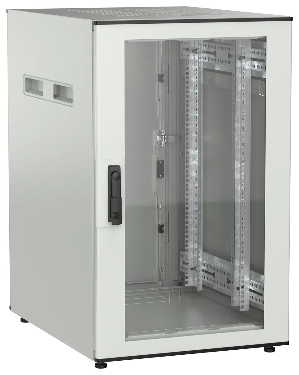 ITK UNITBOX N Шкаф сетевой 19" напольный 18U 600х800мм стеклянная передняя дверь задняя металлическая серый UBN35-18U68-GM