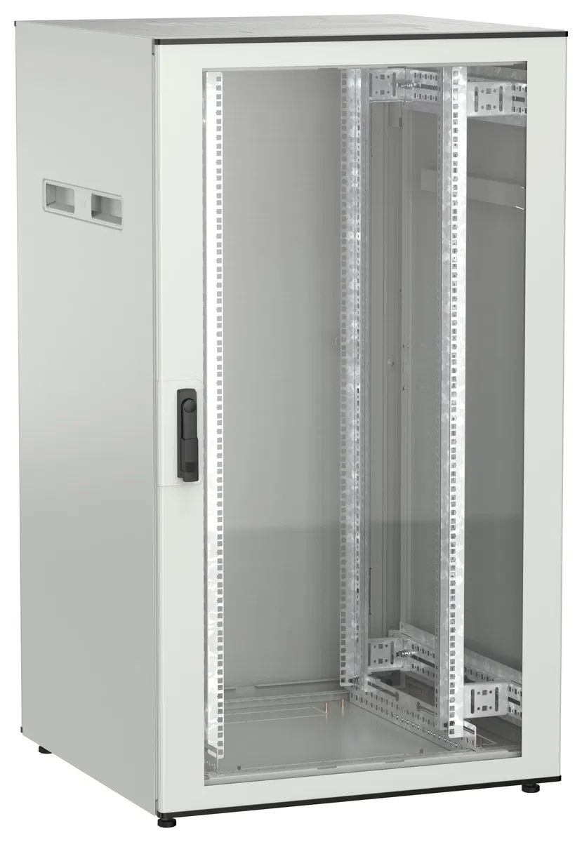 ITK UNITBOX N Шкаф сетевой 19" напольный 28U 800х800мм стеклянная передняя дверь задняя металлическая серый UBN35-28U88-GM