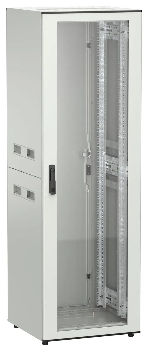 ITK UNITBOX N Шкаф сетевой 19" напольный 38U 600х600мм стеклянная передняя дверь задняя металлическая серый UBN35-38U66-GM
