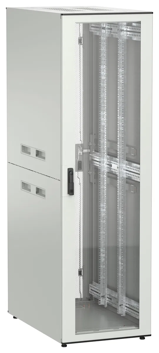 ITK UNITBOX N Шкаф сетевой 19" напольный 42U 600х1000мм стеклянная передняя дверь задняя перфорированная серый UBN35-42U61-GP