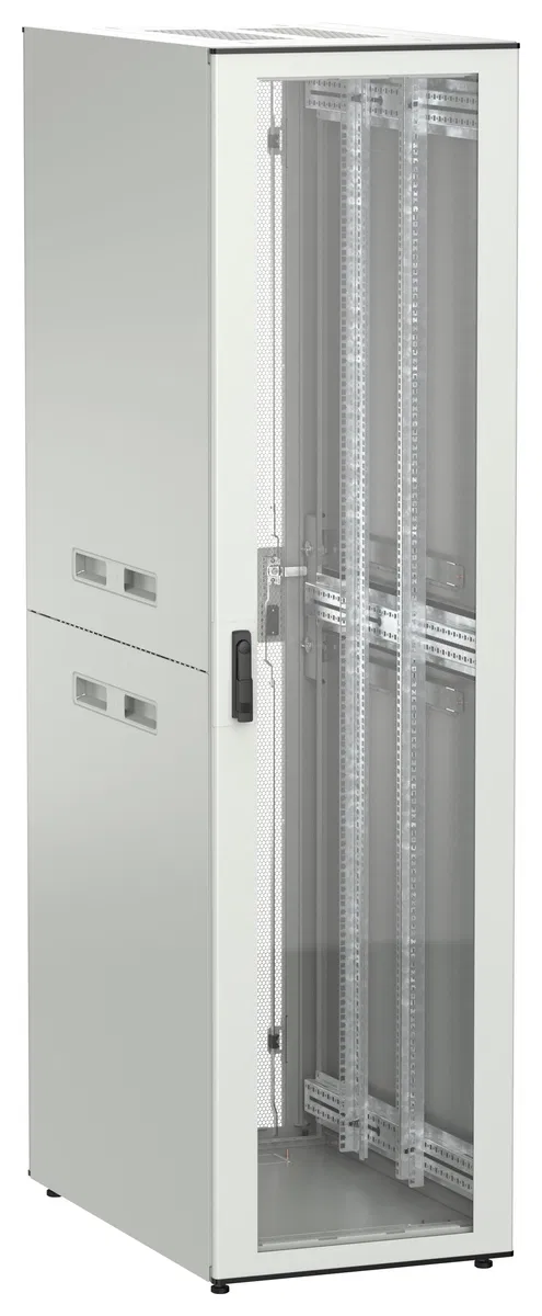 ITK UNITBOX N Шкаф сетевой 19" напольный 47U 600х1000мм стеклянная передняя дверь задняя перфорированная серый UBN35-47U61-GP