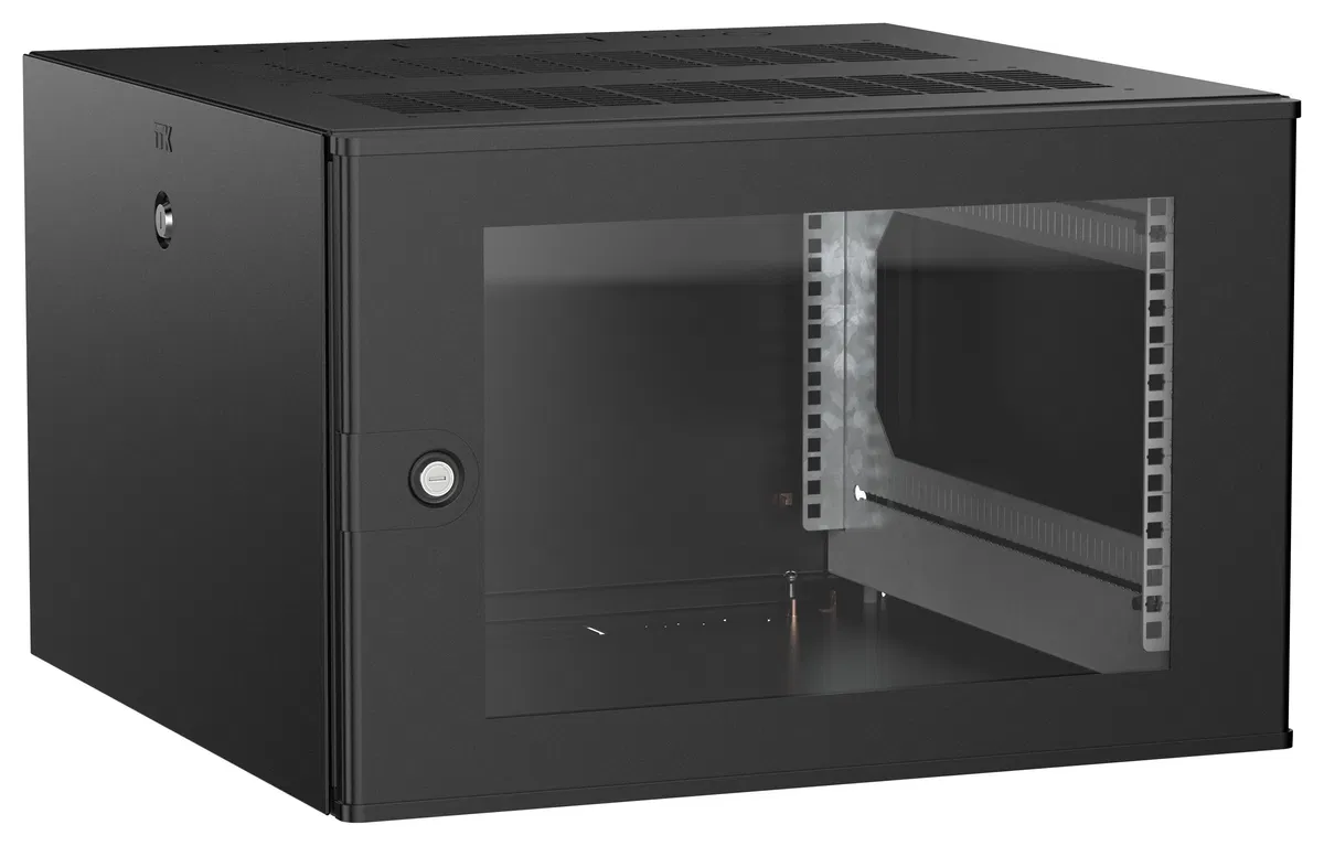 ITK UNITBOX W Шкаф настенный 6U 600х600мм дверь стеклянная черный UBW05-06U66-G