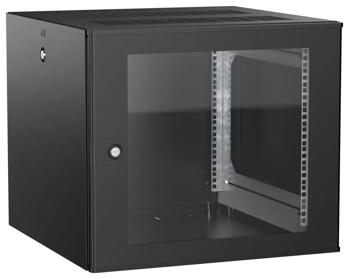 ITK UNITBOX W Шкаф настенный 9U 600х600мм дверь стеклянная черный UBW05-09U66-G