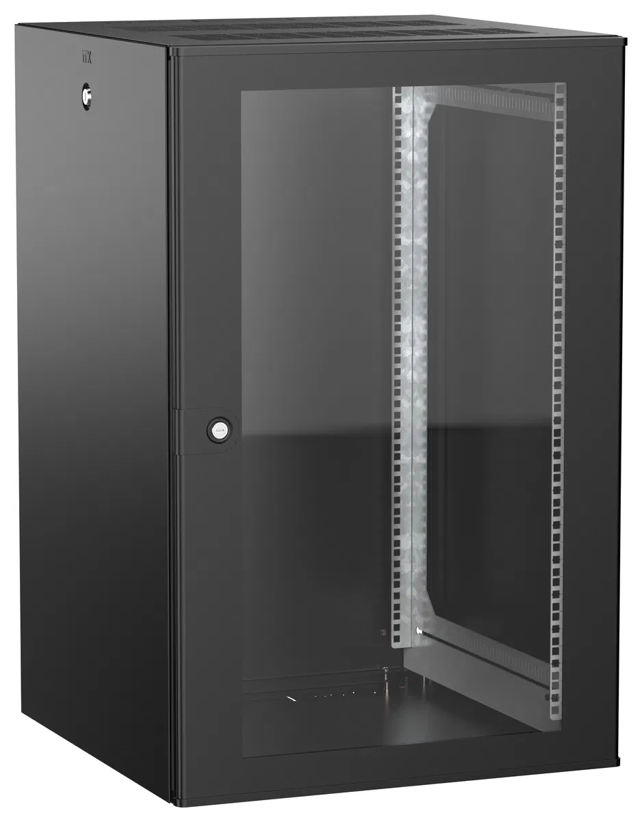 ITK UNITBOX W Шкаф настенный 18U 600х600мм дверь стеклянная черный UBW05-18U66-G